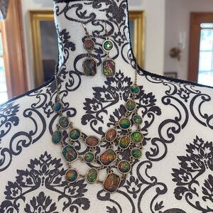 Costume Fire Opal and Earrings Set